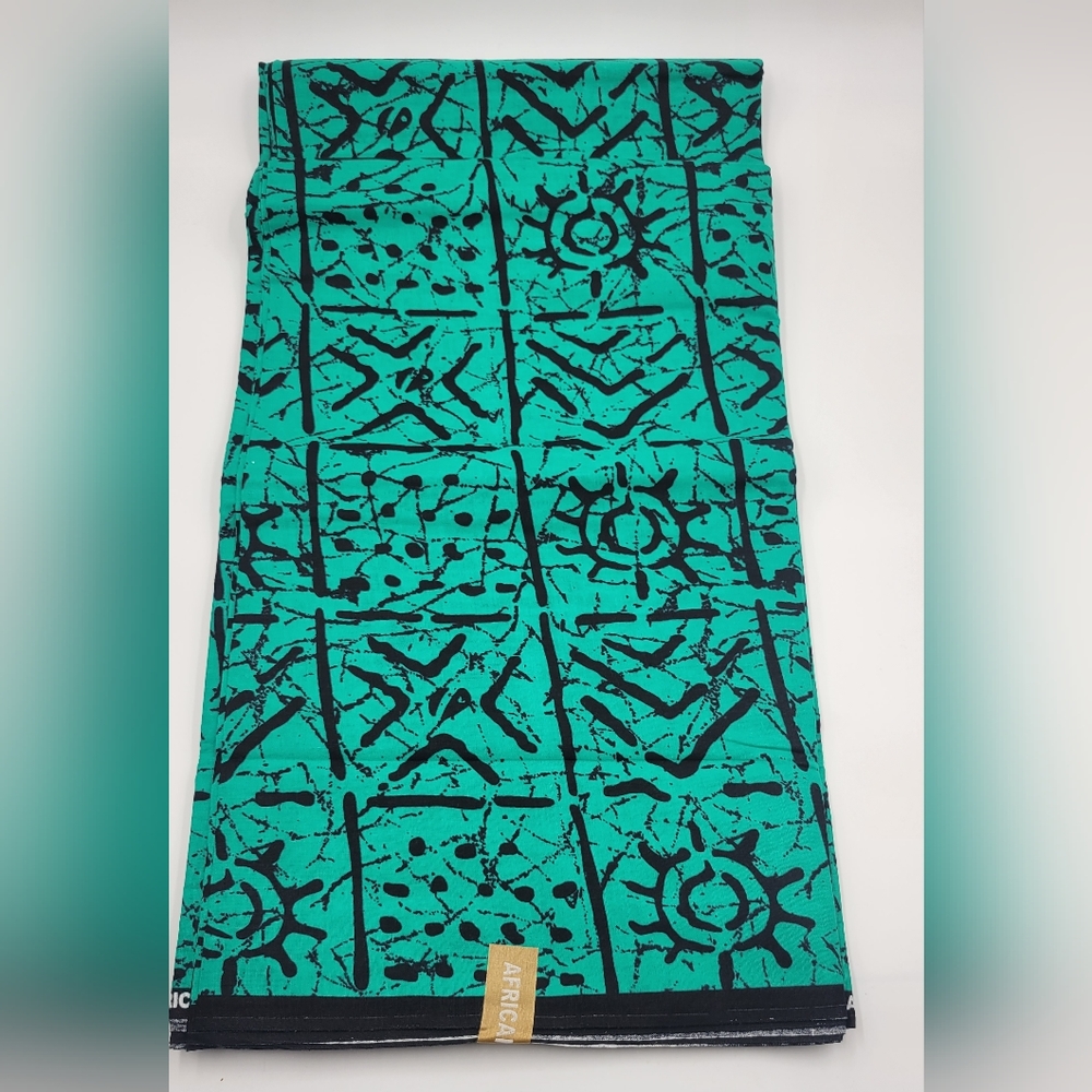 Green and Black tribal African ankara fabric sold per yard or as you wan…